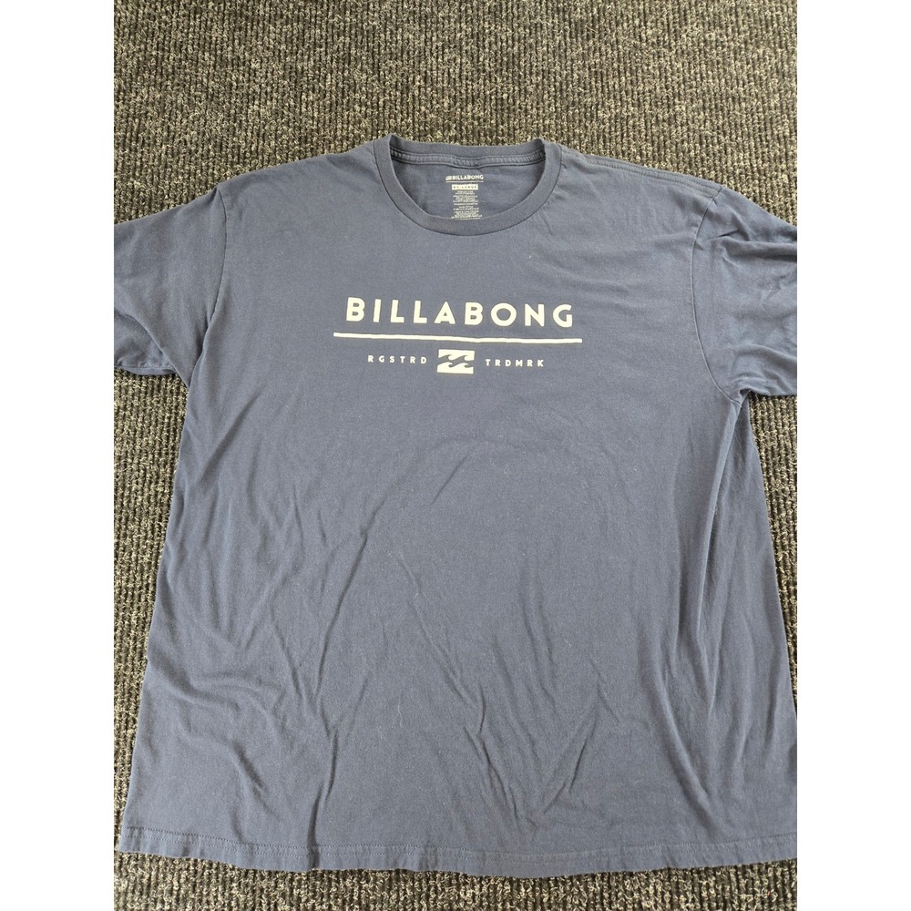 Billabong Mens XXL Navy Blue Graphic Logo Short Sleeve Cotton T-Shirt 1542